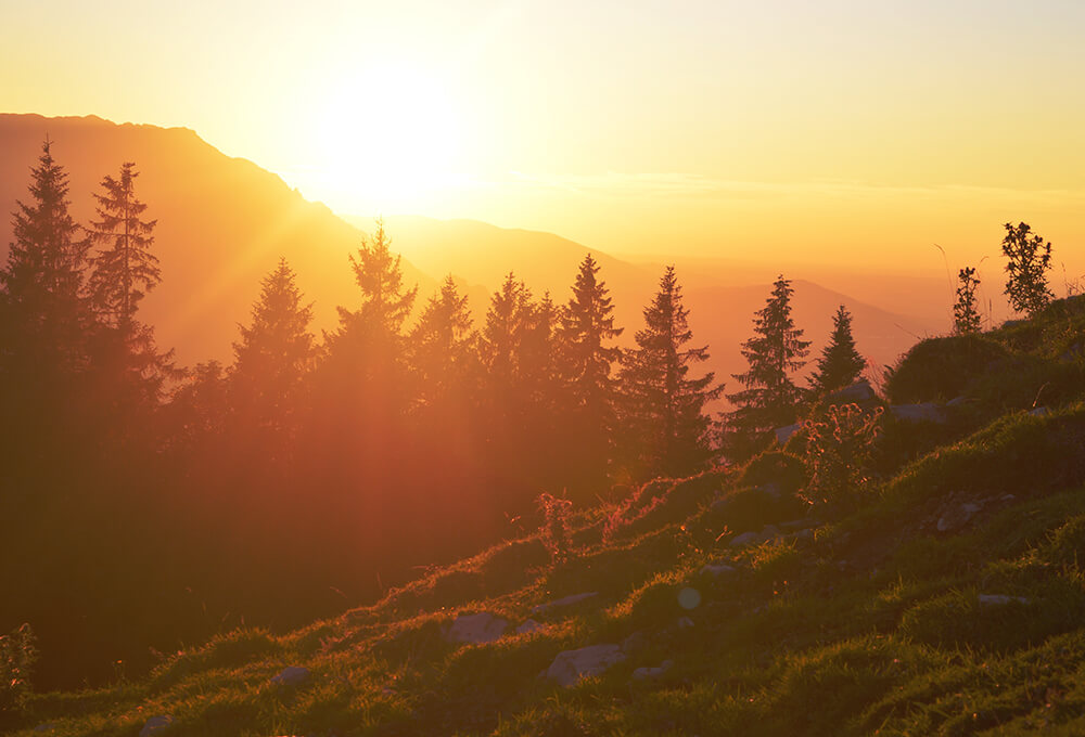 sunrise over the mountains
