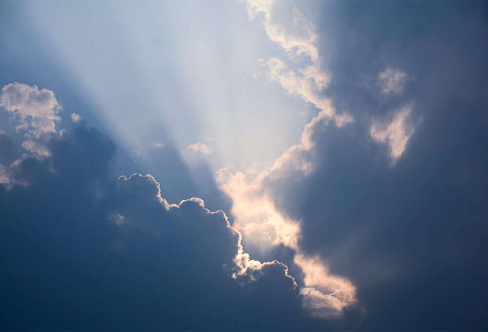Sun breaking through the clouds