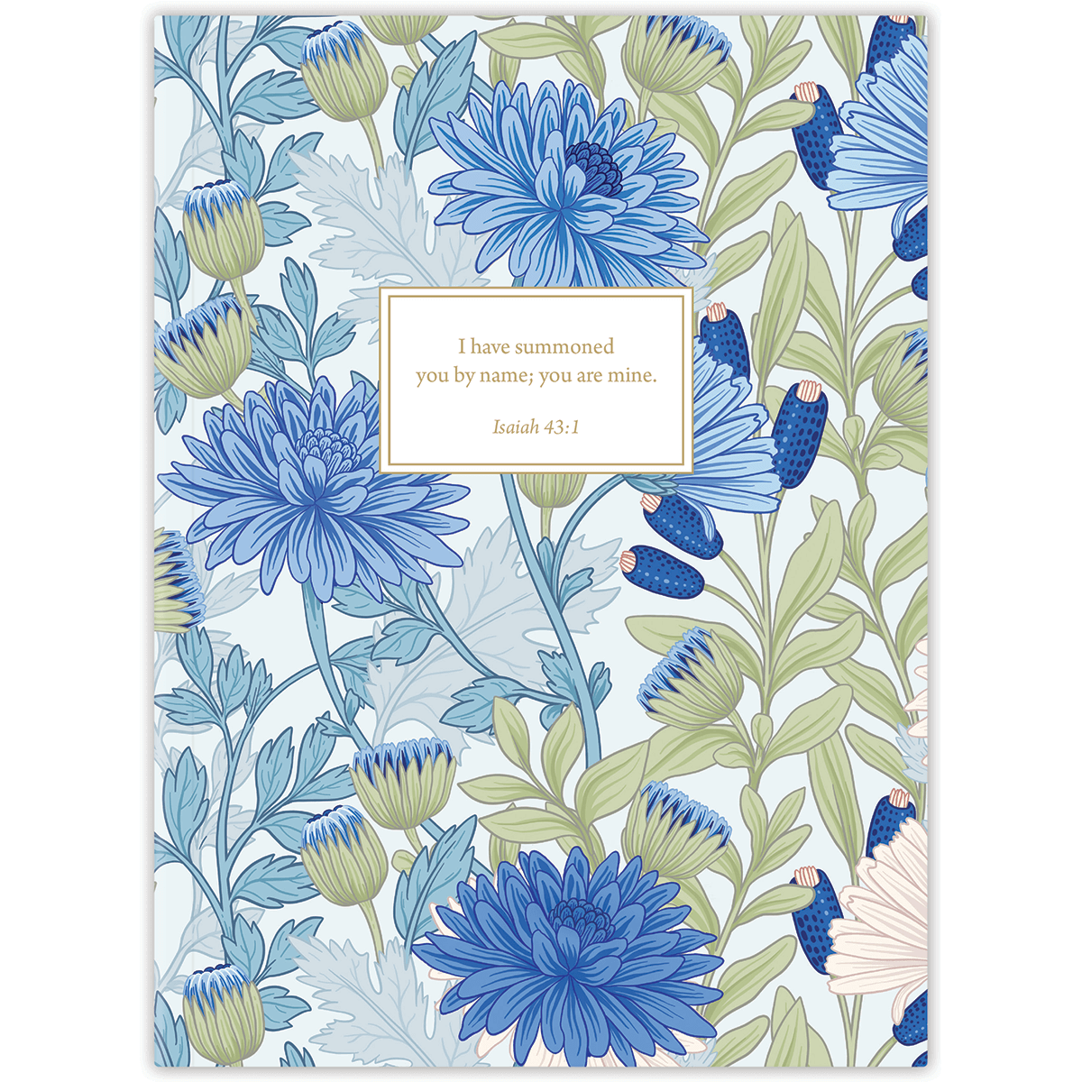 Custom blue floral planner with personalized name on soft flexible cover for lightweight daily planning