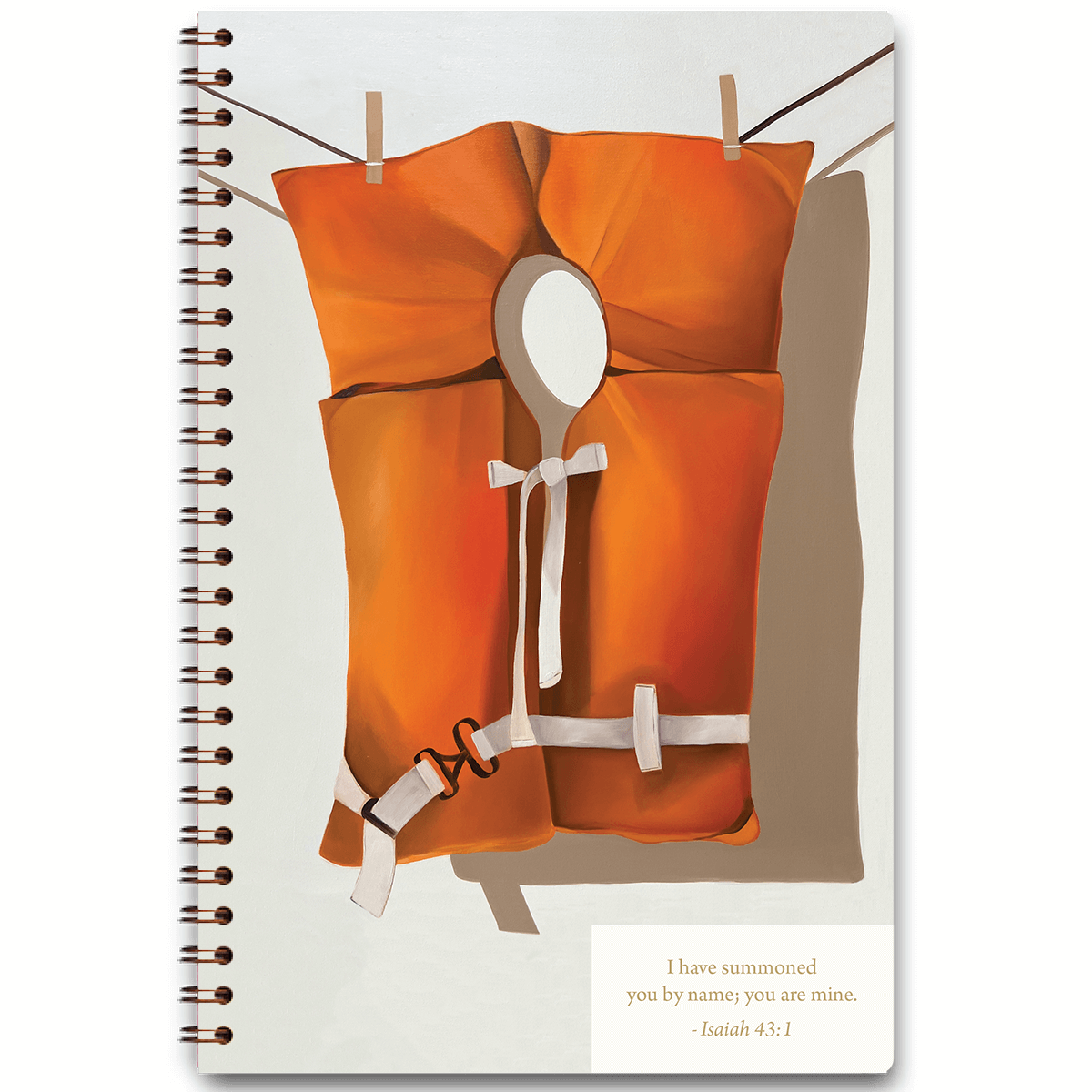 O.G. personalized scripture journal with wire coil binding featuring minimalist artwork by Brooke Lancaster for Paper Sunday, each journal includes a unique curated set of Bible verses for daily reflection
