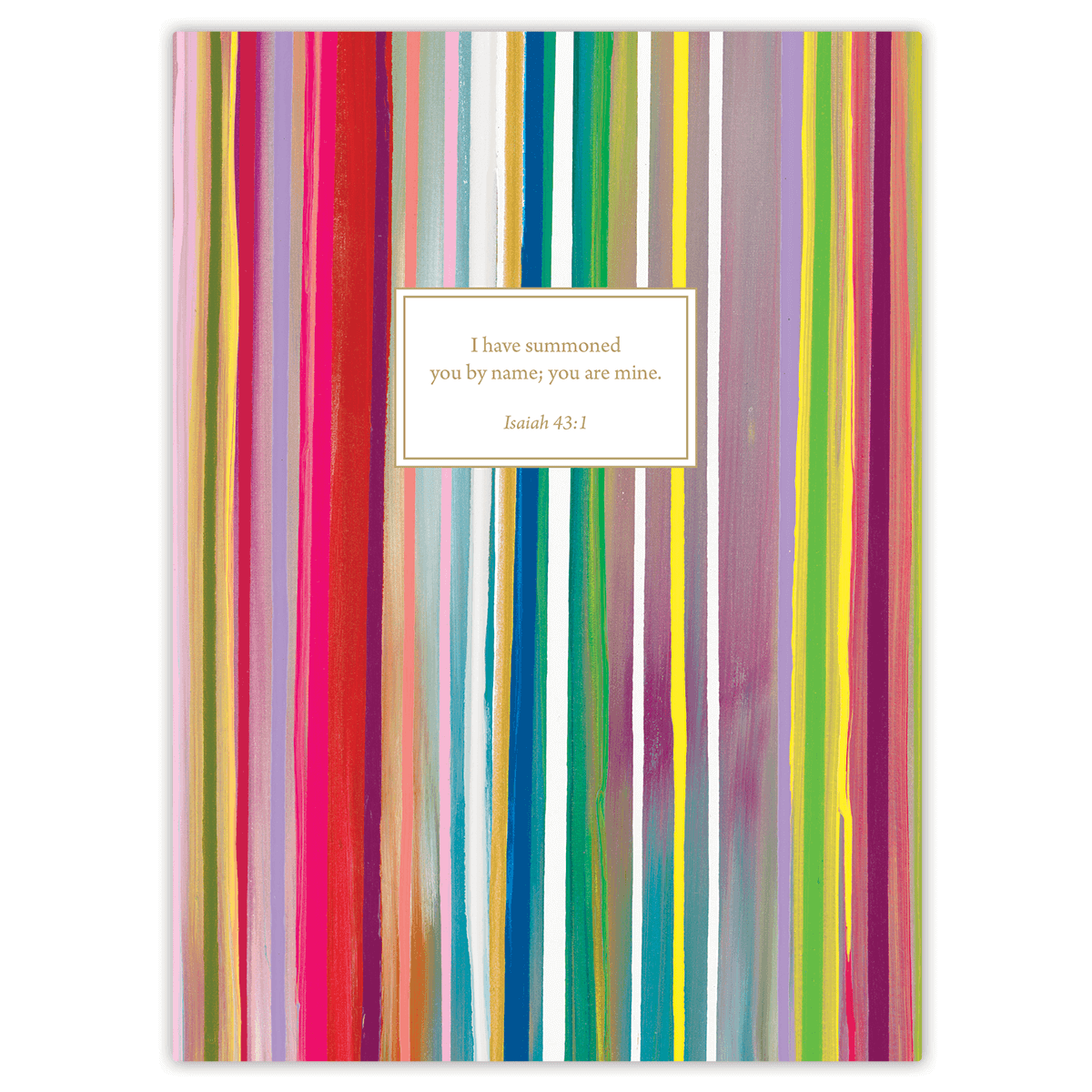 A colorful planner with abstract patterns and a quote from the Bible on the cover, designed by Allison Castillo.