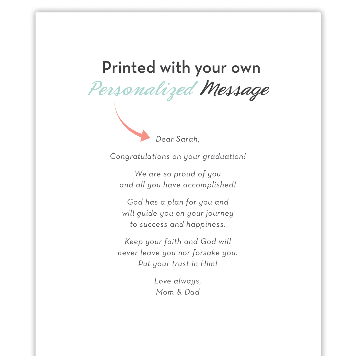 paper sunday gift note, gift message, inside pages, 750 character note, sample gift note
