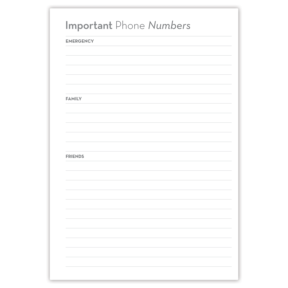 paper sunday important numbers, inside pages planner, christian planner