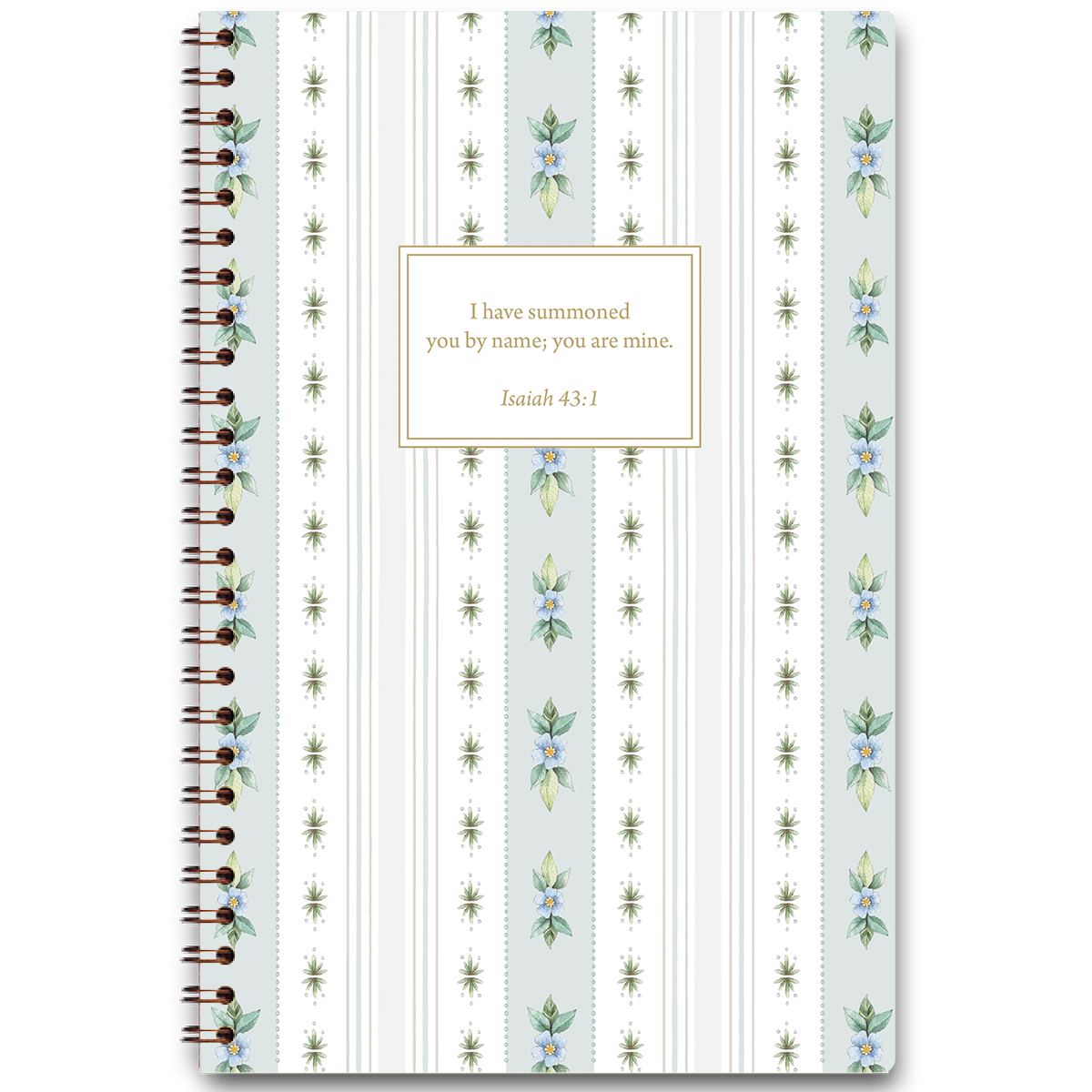 blue floral stripe - Womens journal - coil