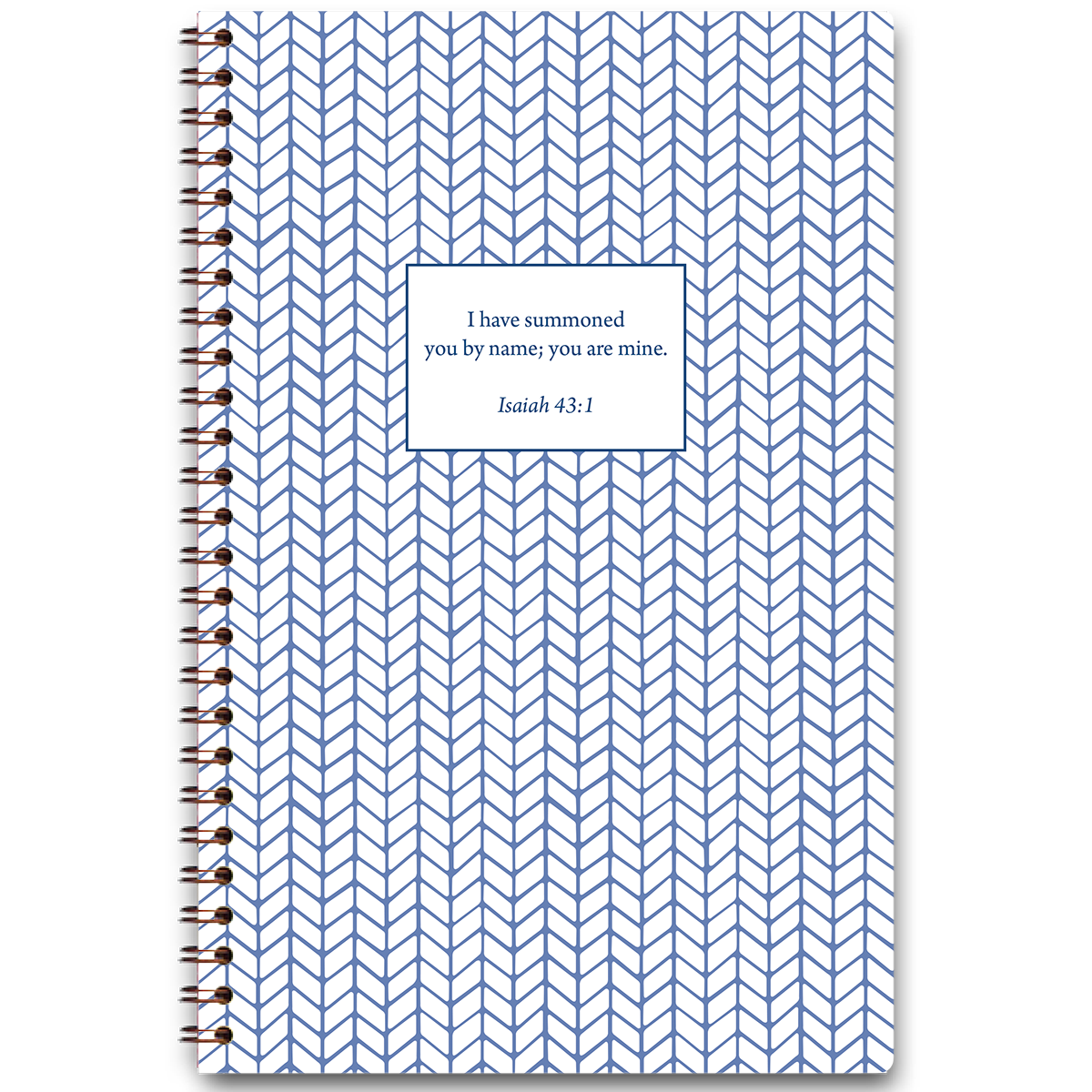 Feathers personalized scripture journal with wire coil binding featuring soft feather artwork, each journal includes a unique curated set of Bible verses for reflection