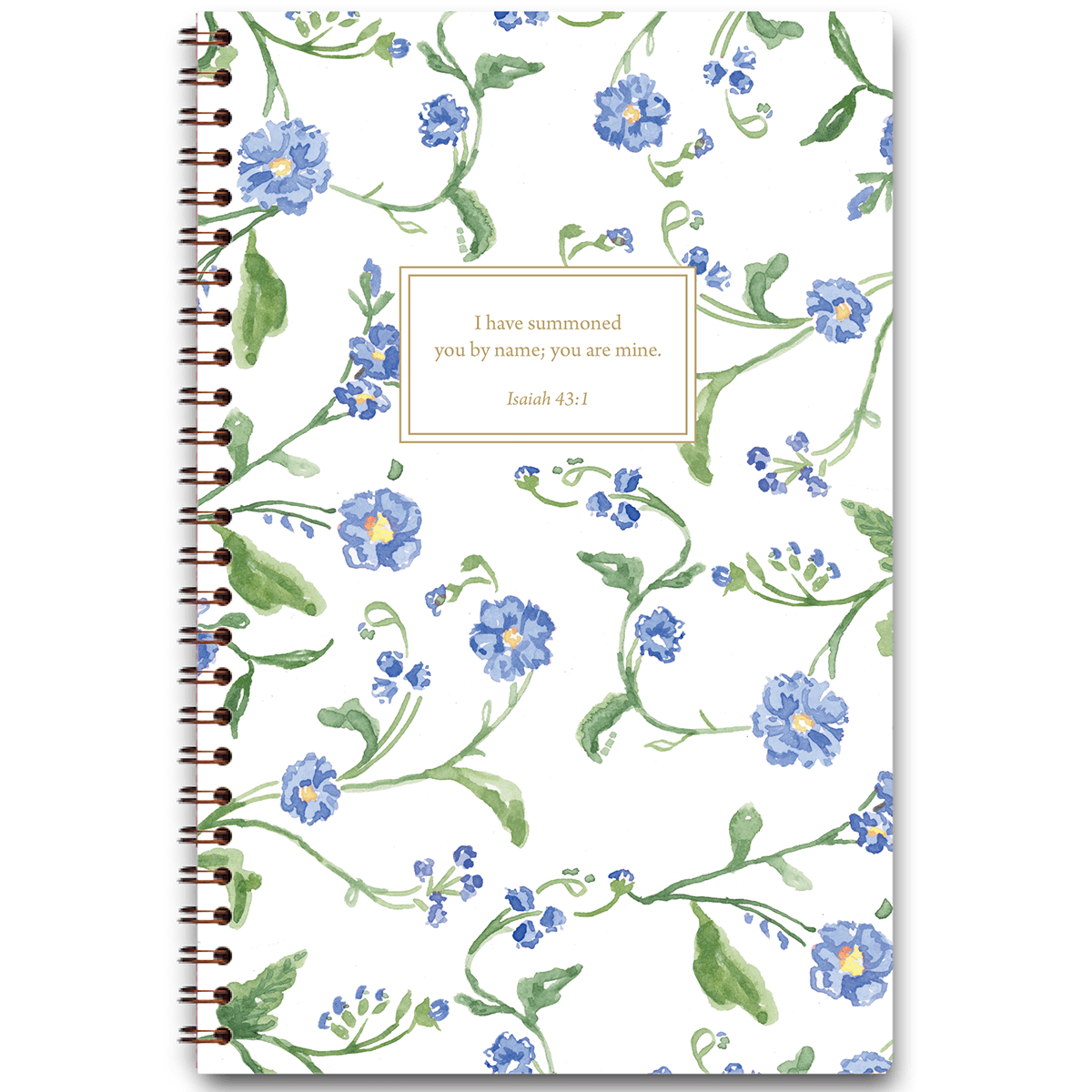 Berry Buds personalized scripture journal with wire coil binding featuring artist-designed botanical cover by Jennifer Ashley for Paper Sunday, each journal includes a unique curated set of Bible verses for daily reflection