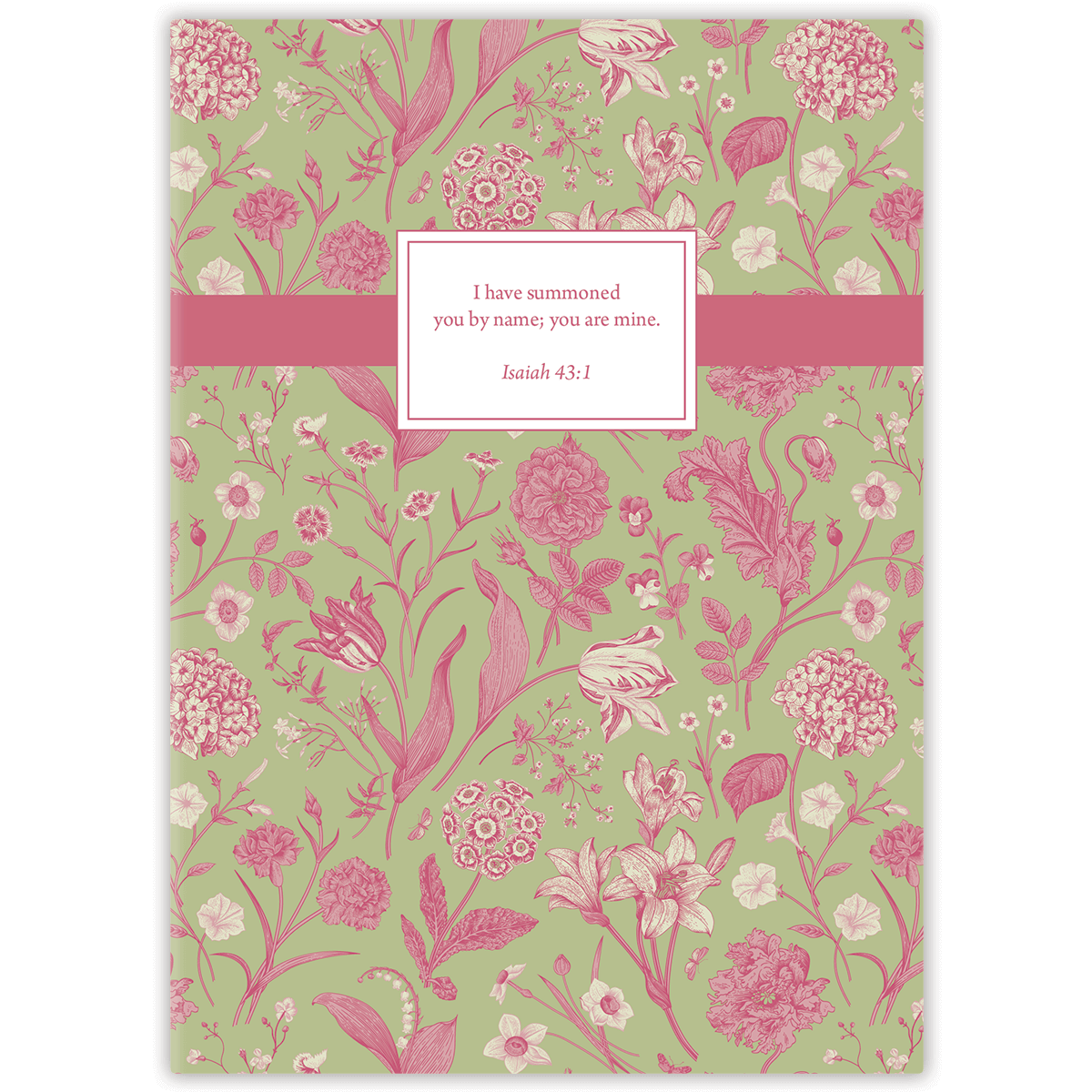 The Classic mini personalized scripture journal by Paper Sunday, same size as full journal with a shorter 40 page format and a unique curated set of Bible verses for daily reflection