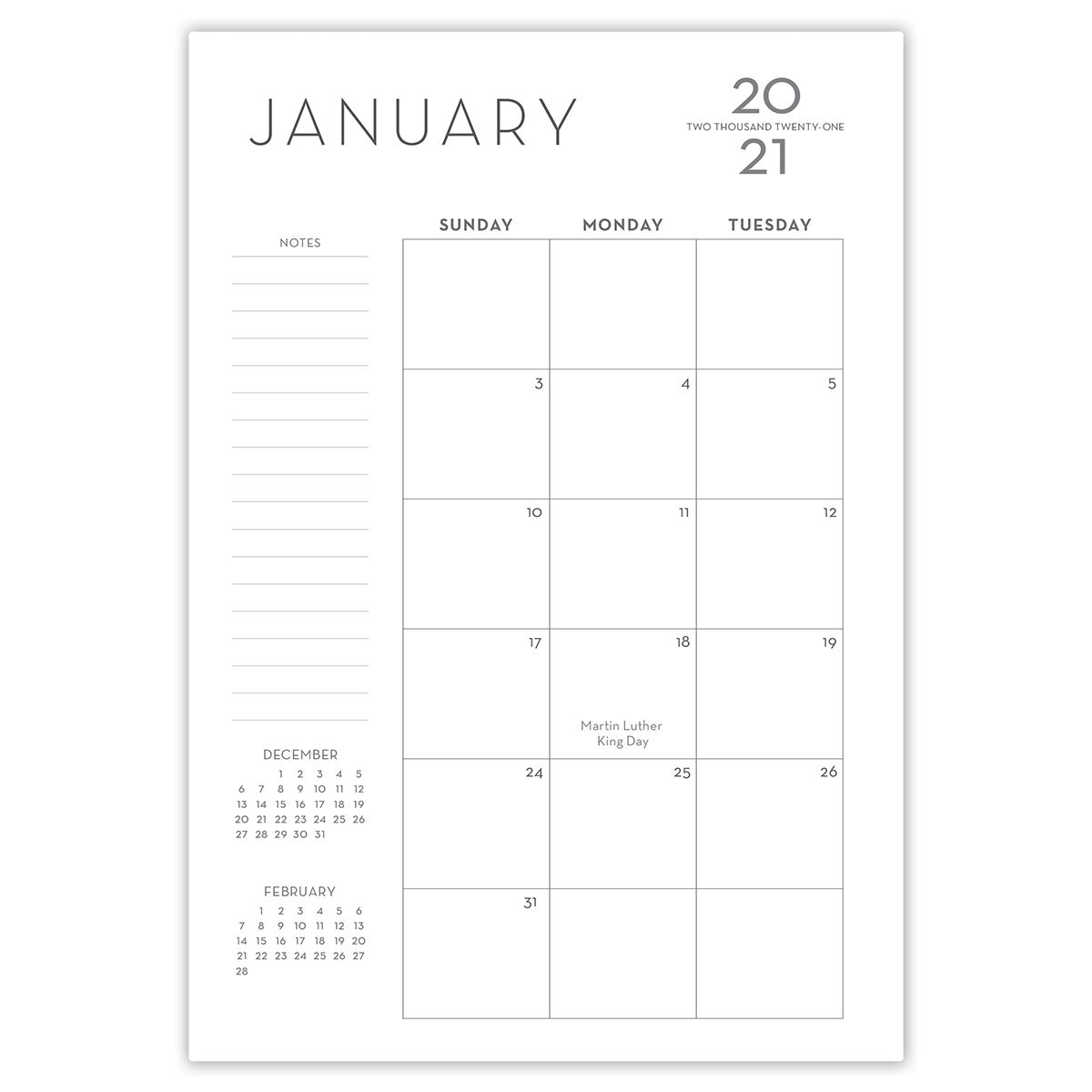 Paper Sunday Mens Planner | Black Jack | month left