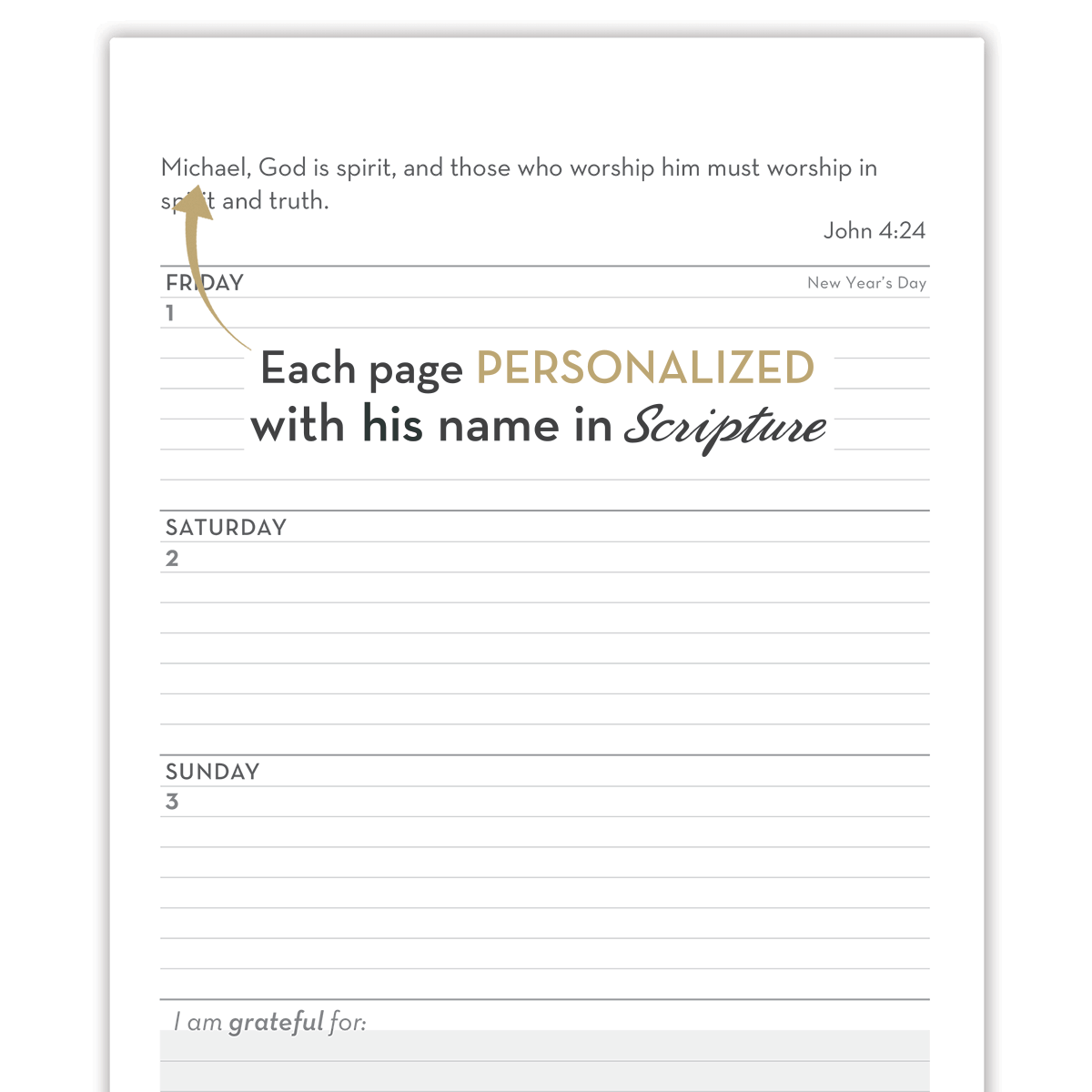 Paper Sunday Mens Planner | Freedom | week right