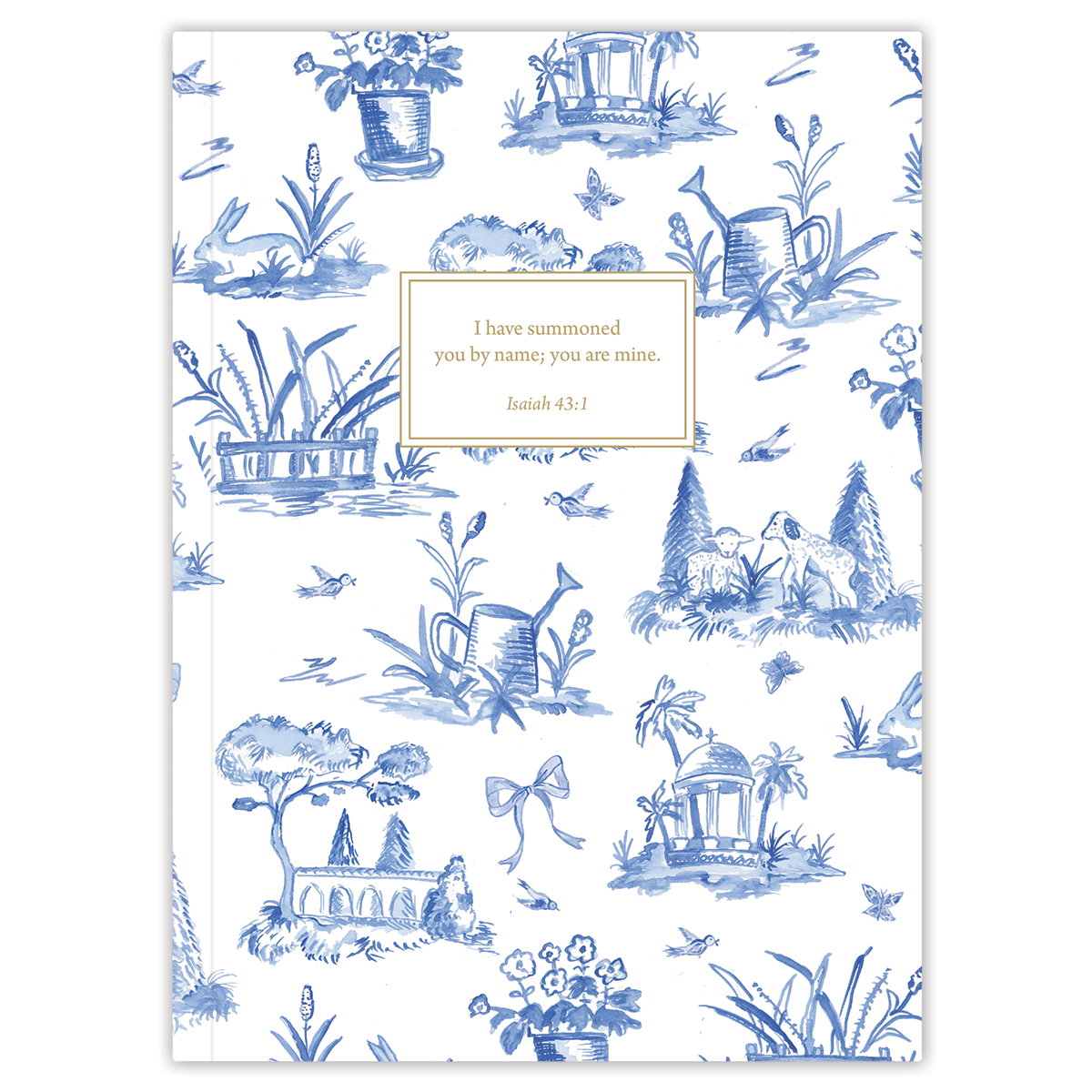 Softcover Bloomsbury Gardens Bible journal with detailed garden-inspired artwork by Jennifer Ashley, personalized scripture journal featuring a one-of-a-kind selection of curated scriptures for journaling and reflection