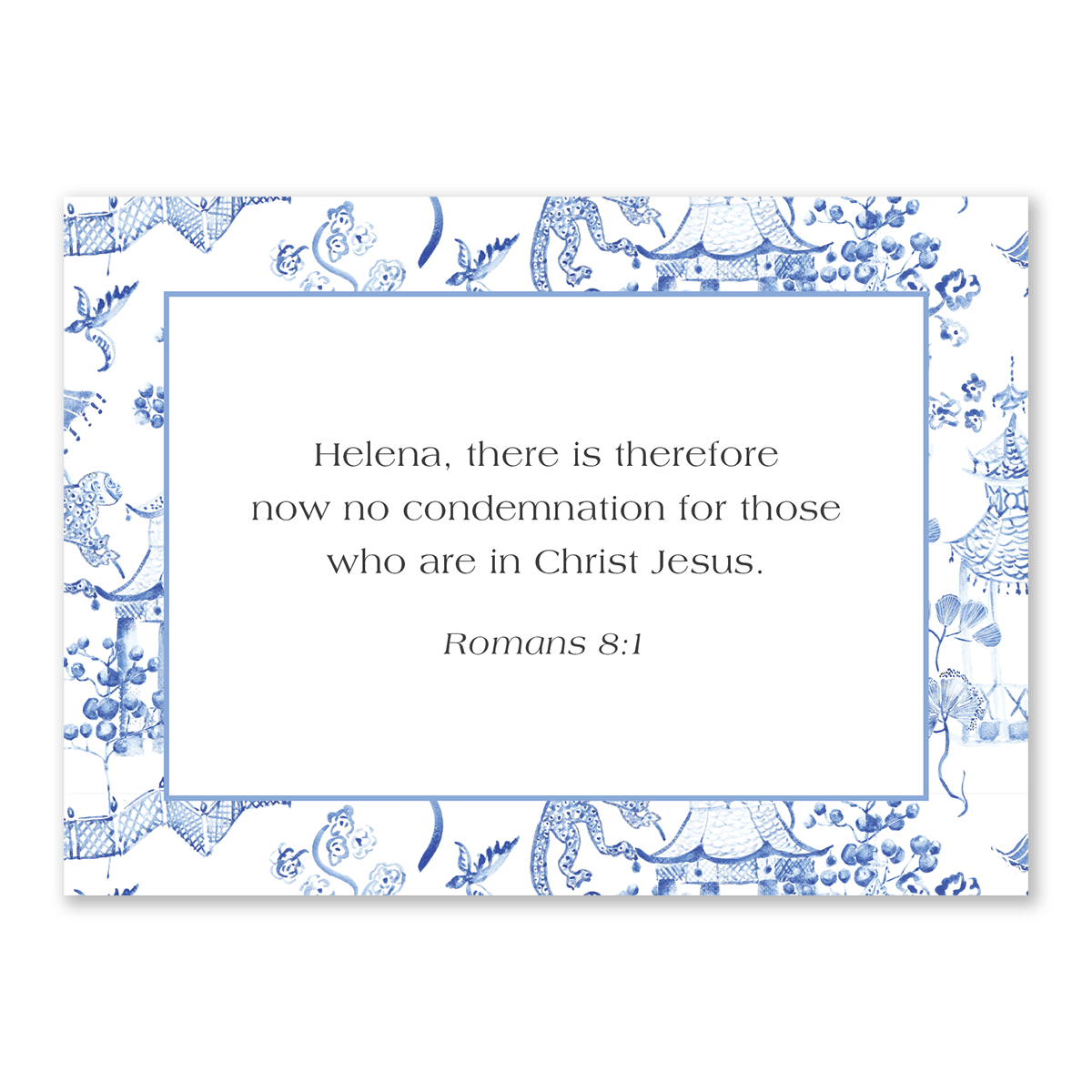 Personalized Bible verse cards blue design custom scripture cards for women Christian gift for encouragement and daily prayer