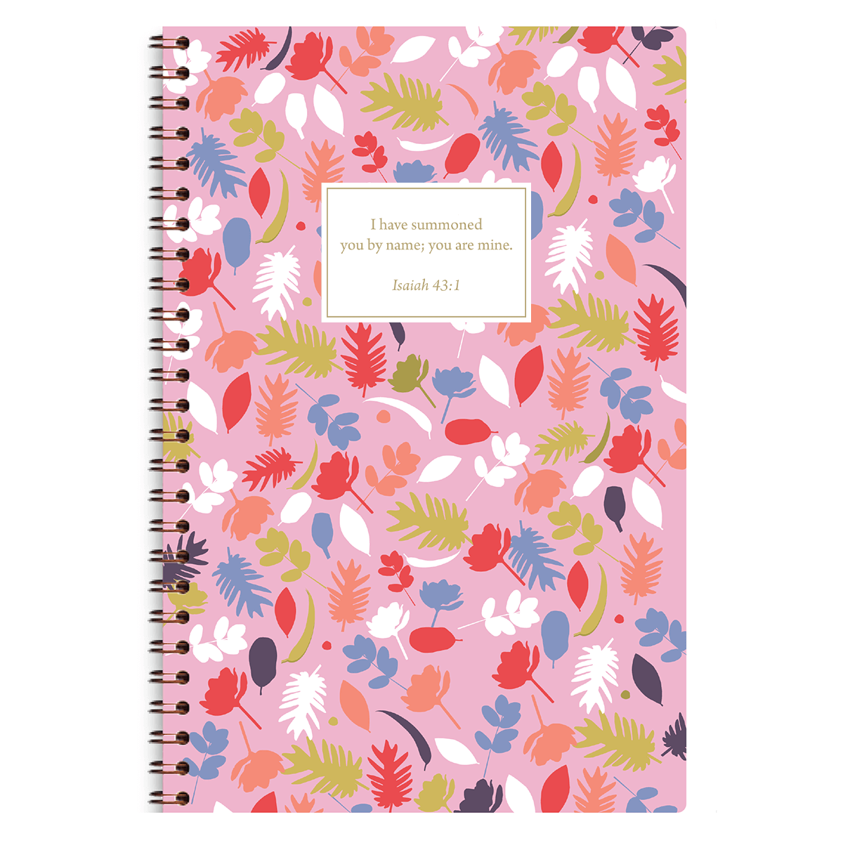 personalized pink petal planner with wire coil binding and custom name on floral design