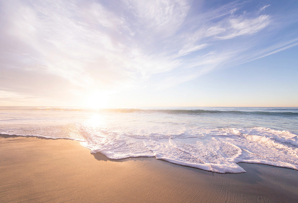 Calm ocean at sunset symbolizing peace and surrender