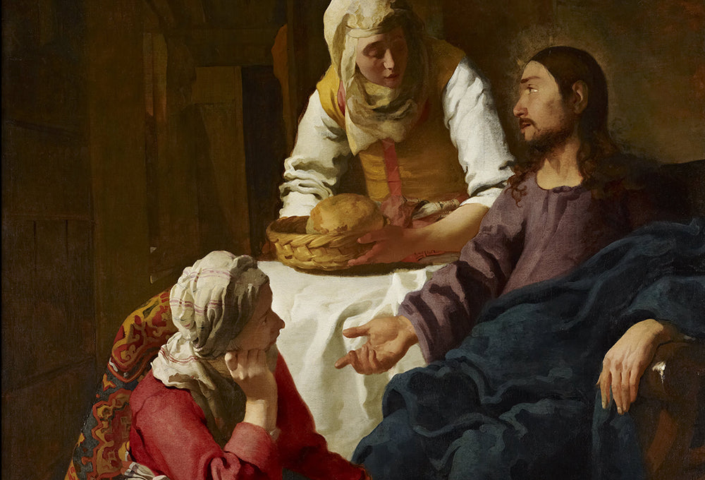 Classical painting depicting Jesus giving grace