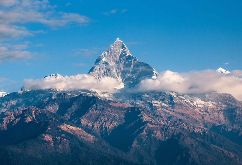 mountain peak in the distance