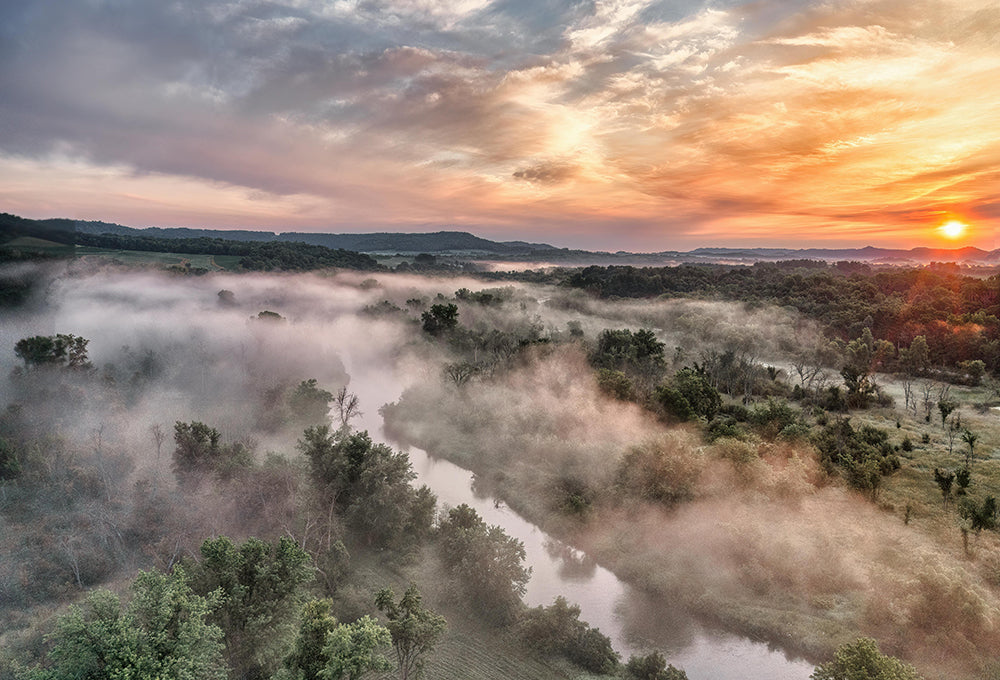 sunrise over peaceful landscape