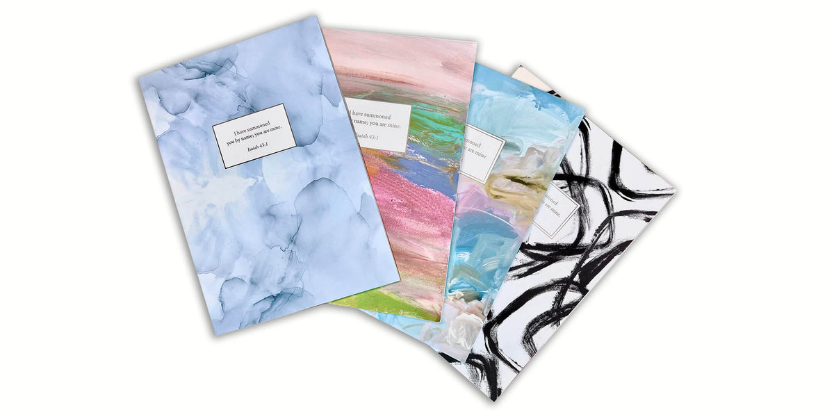 Personalized mini scripture journals for women featuring floral designs and custom scripture covers