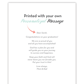 Example of custom message printed inside planner showing personalized text option
