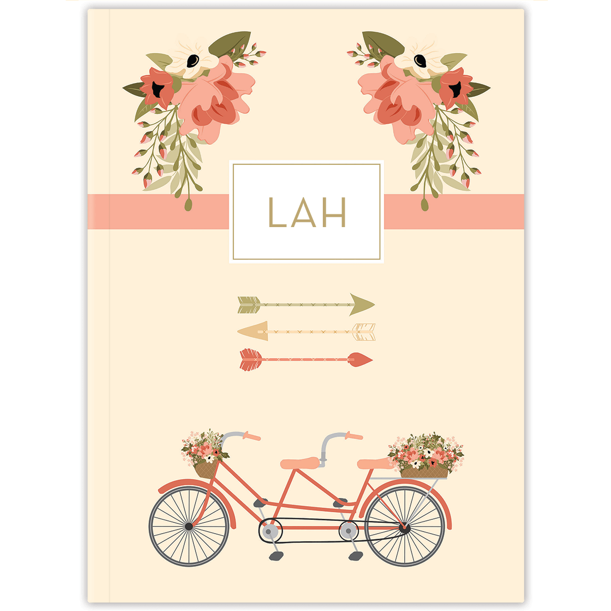 Cover of a bicycle bliss personalized christian planner with initials on the cover