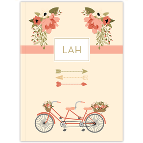 Cover of a bicycle bliss personalized christian planner with initials on the cover