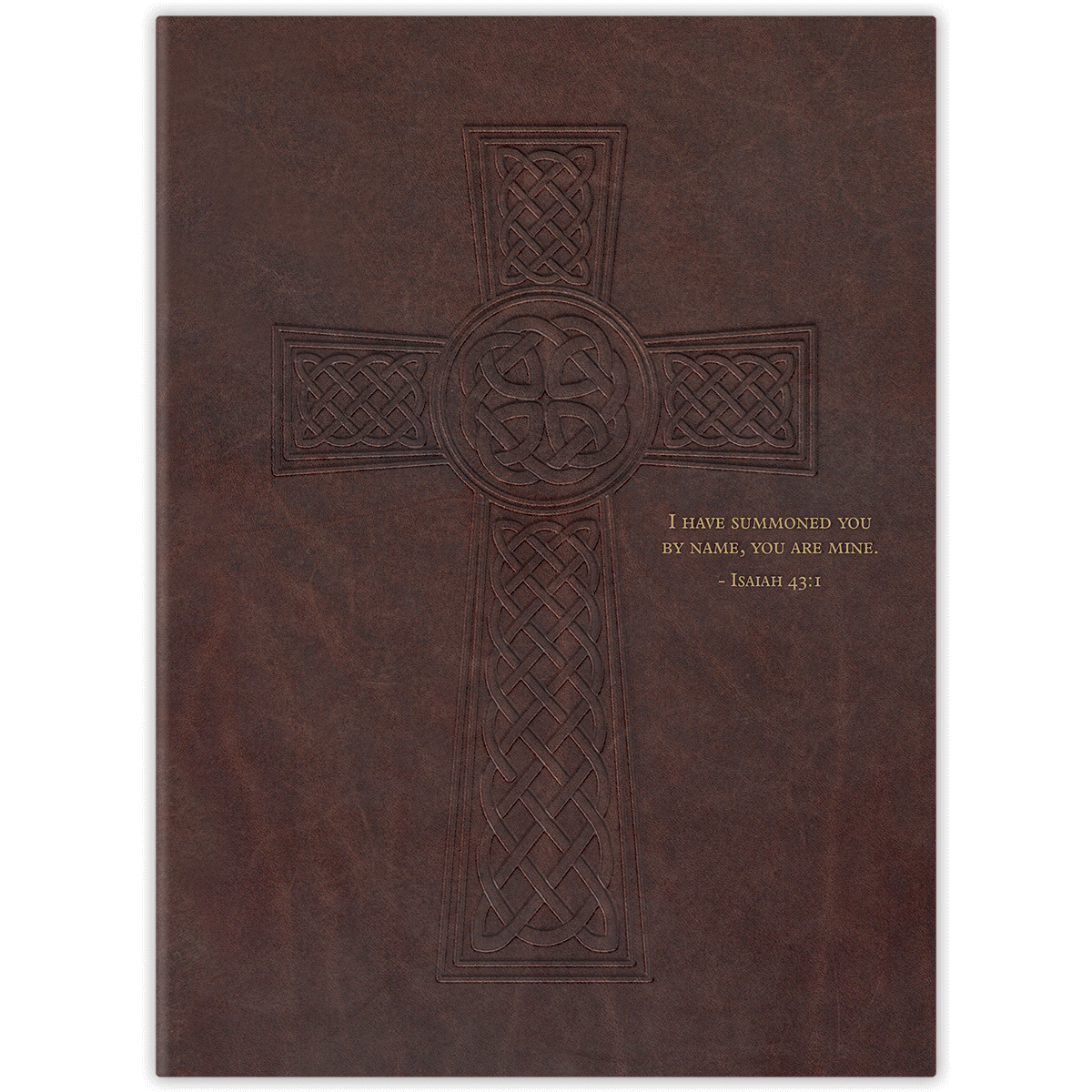 Hardcover Celtic Cross personalized scripture journal for men, strong and timeless Christian journal with carefully chosen Bible verses for consistent daily use and spiritual growth