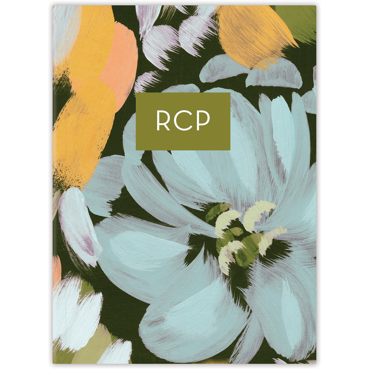 Personalized painted blooms planner with durable hardcover and custom name printed on floral design
