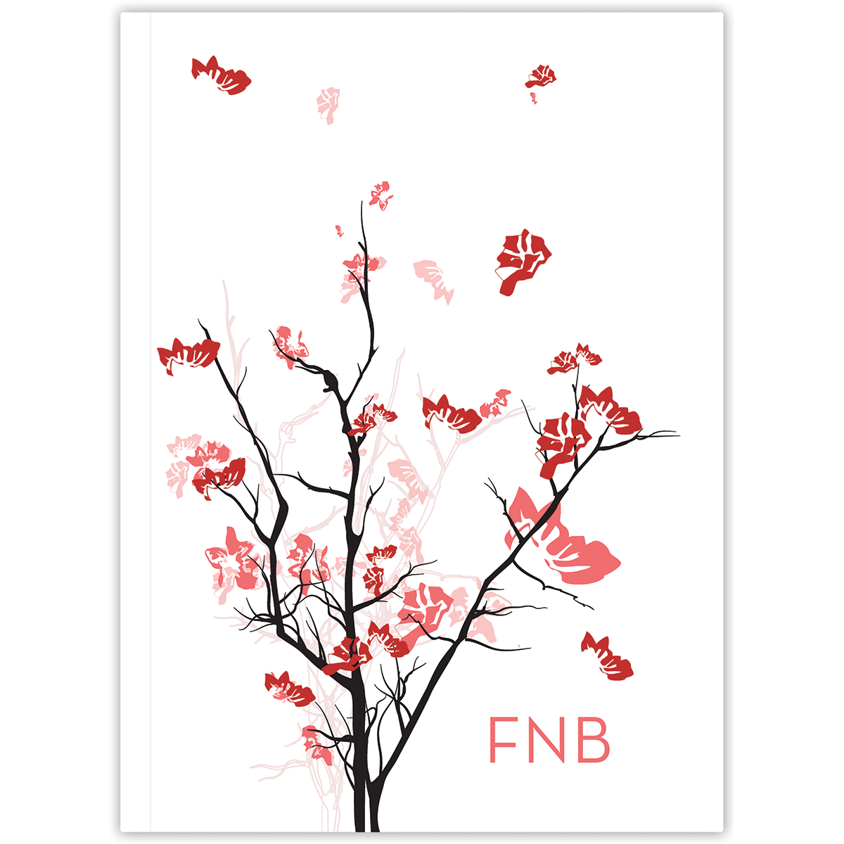 Custom cherry blossom planner with personalized name on flexible soft cover for lightweight planning with personalized initials on cover