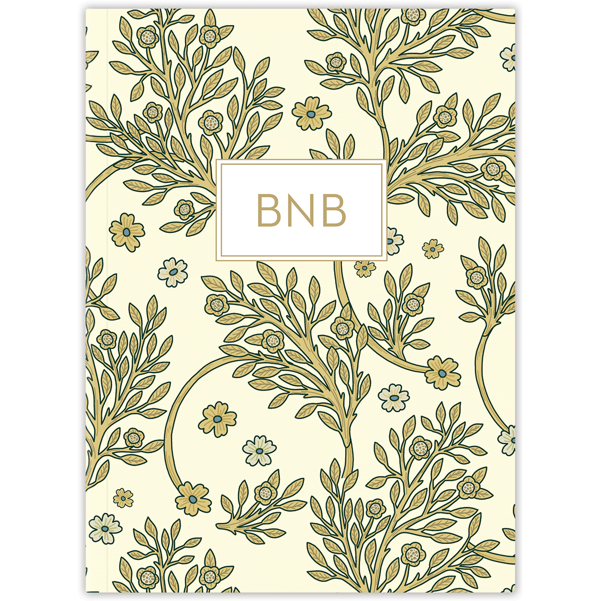 Softcover Golden Blooms Bible journal with radiant floral artwork, personalized scripture journal featuring a one-of-a-kind selection of curated scriptures for journaling and reflection