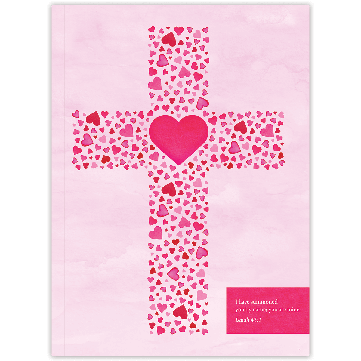 Hardcover personalized scripture journal for women with Heart Cross cover, a durable Christian gift journal with uniquely curated Bible verses for spiritual growth and encouragement
