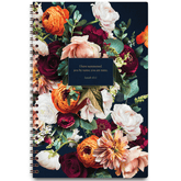 Autumn Bouquet personalized scripture journal with wire coil binding by Paper Sunday, warm fall floral design with a unique curated set of Bible verses for daily reflection and journaling