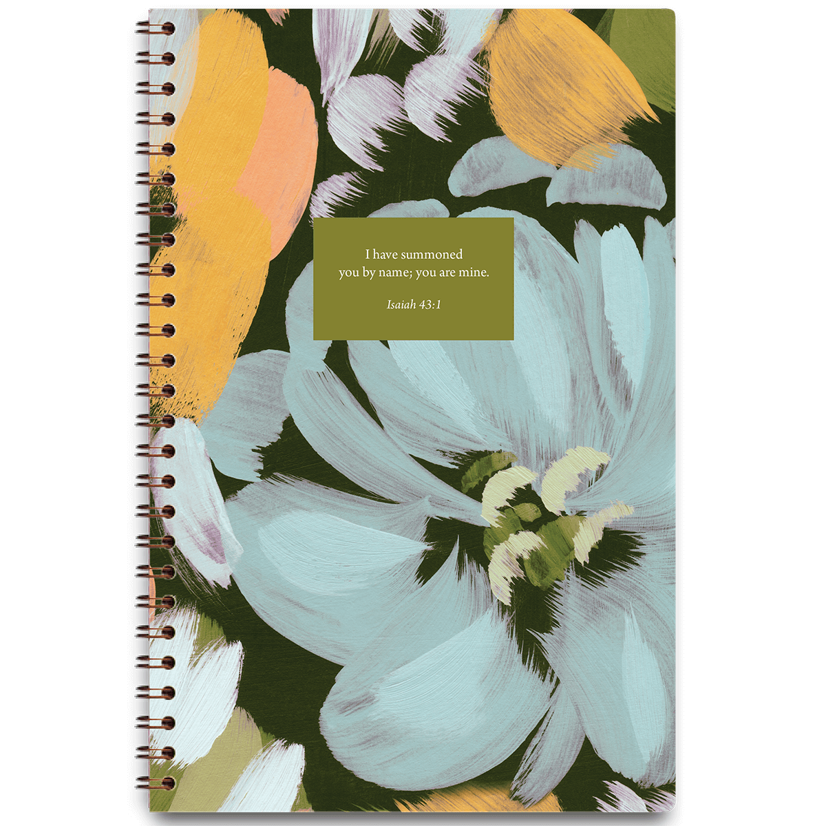 Personalized painted blooms planner with floral artwork cover and custom name, wire coil binding for easy daily use