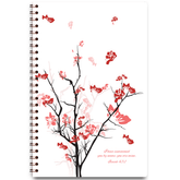 Cherry Blossom personalized scripture journal with wire coil binding by Paper Sunday, floral design with a unique curated set of Bible verses for daily reflection