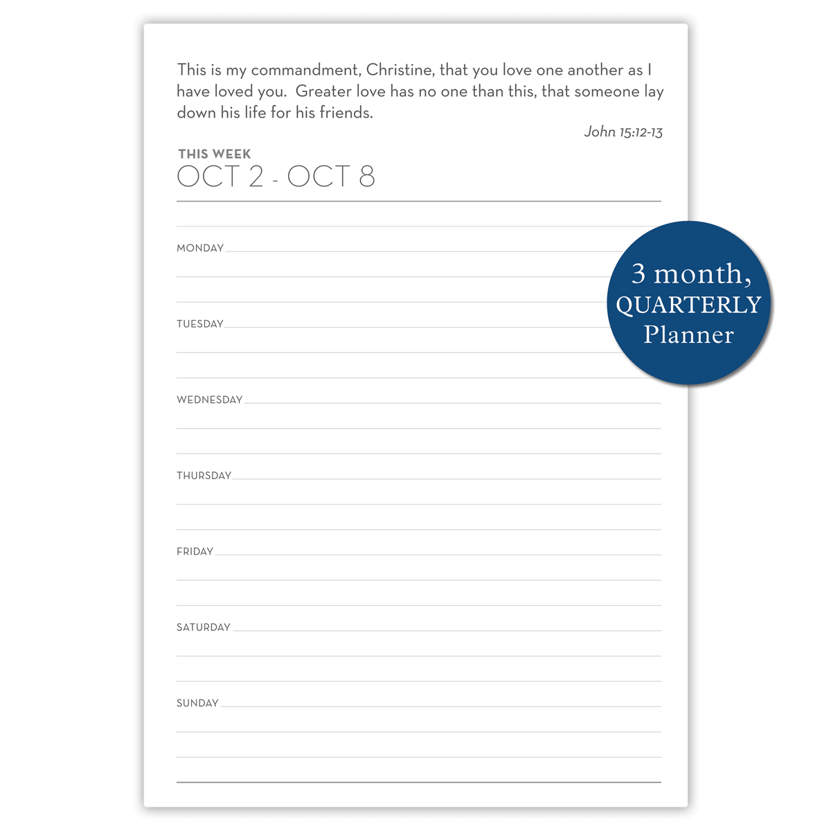 Dolly Christian Planner by Carolyn Joe Daniel – Personalized Scripture Planner by Paper Sunday – view 8