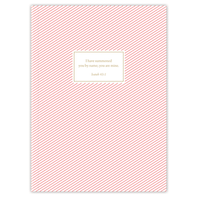 personalized red stripes planner with flexible soft cover and custom name on red stripe pattern