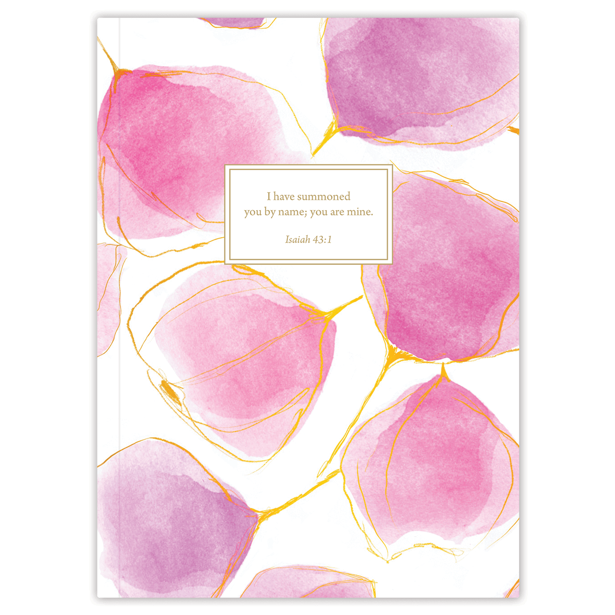 Custom floral planner with blush design by Elizabeth Lalama and personalized name on flexible soft cover