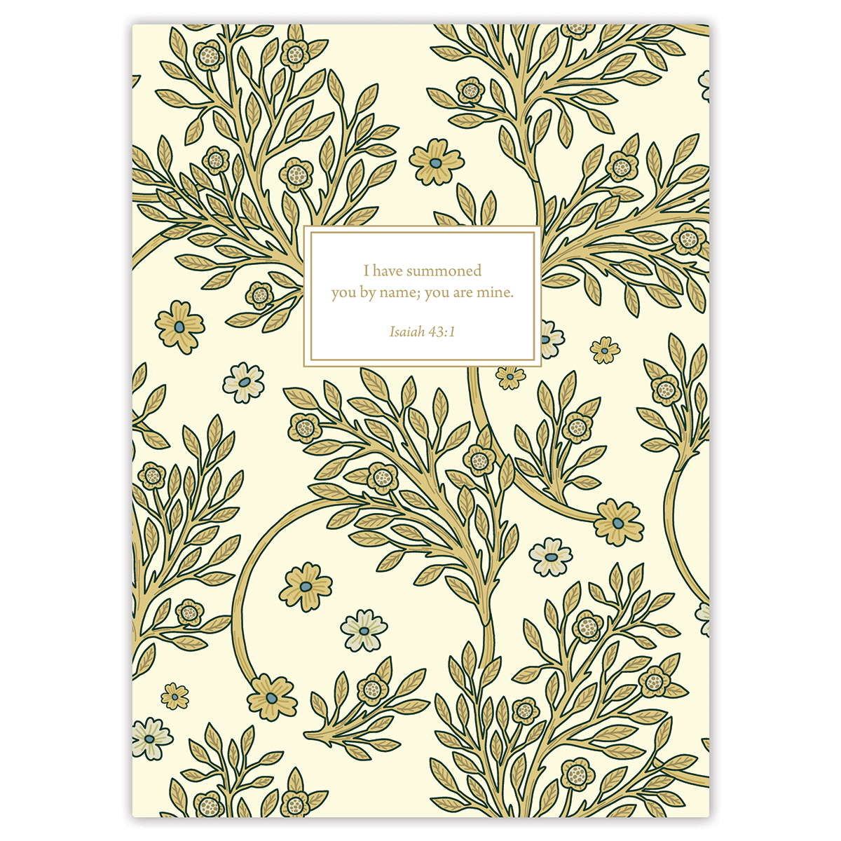 Softcover Golden Blooms Bible journal with radiant floral artwork, personalized scripture journal featuring a one-of-a-kind selection of curated scriptures for journaling and reflection