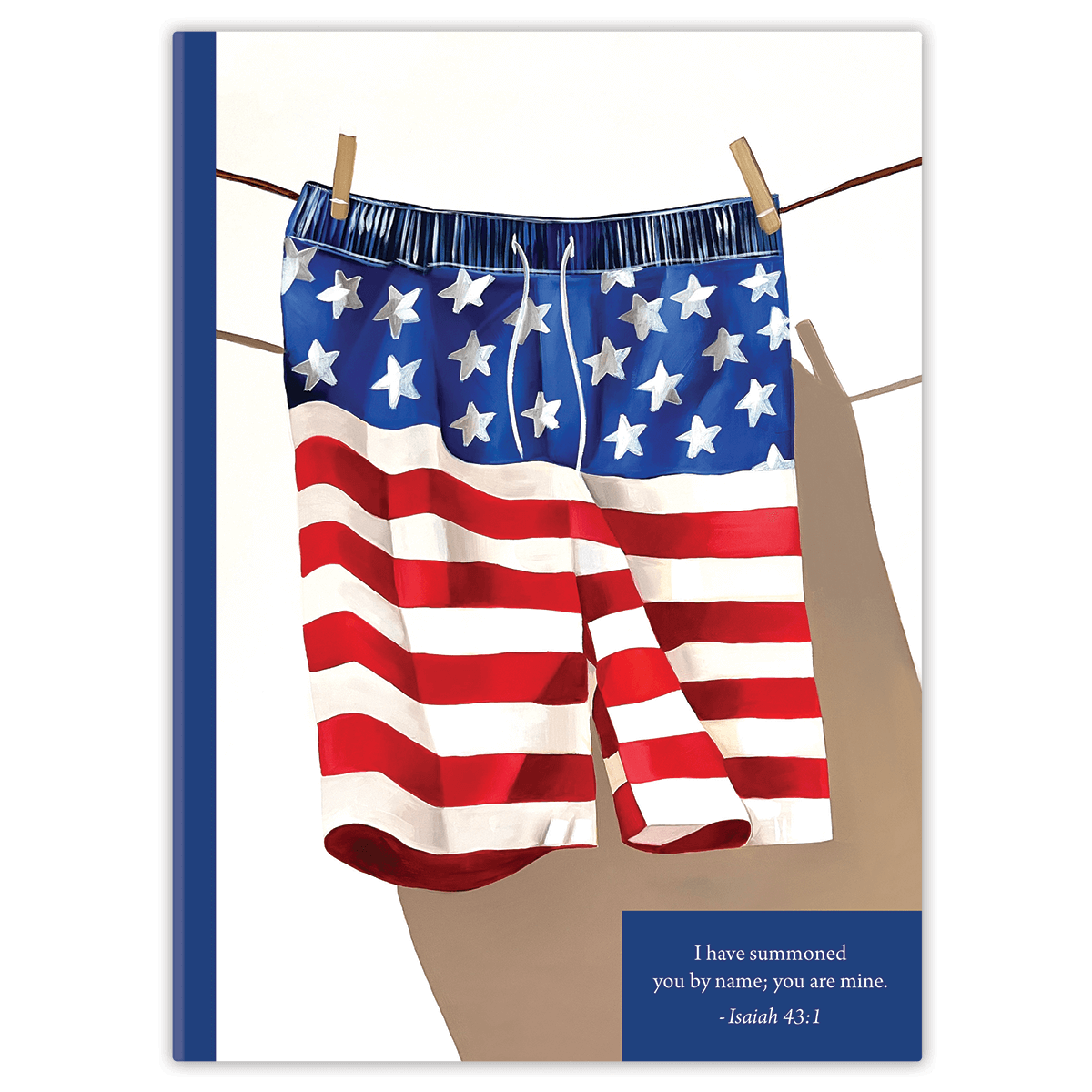 Softcover men’s Bible journal with classic American-inspired design by Brooke Lancaster, personalized scripture journal featuring a one-of-a-kind selection of curated scriptures for journaling and reflection