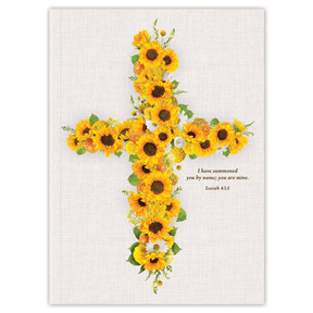 Custom sunflower planner with cross design and personalized name on flexible soft cover