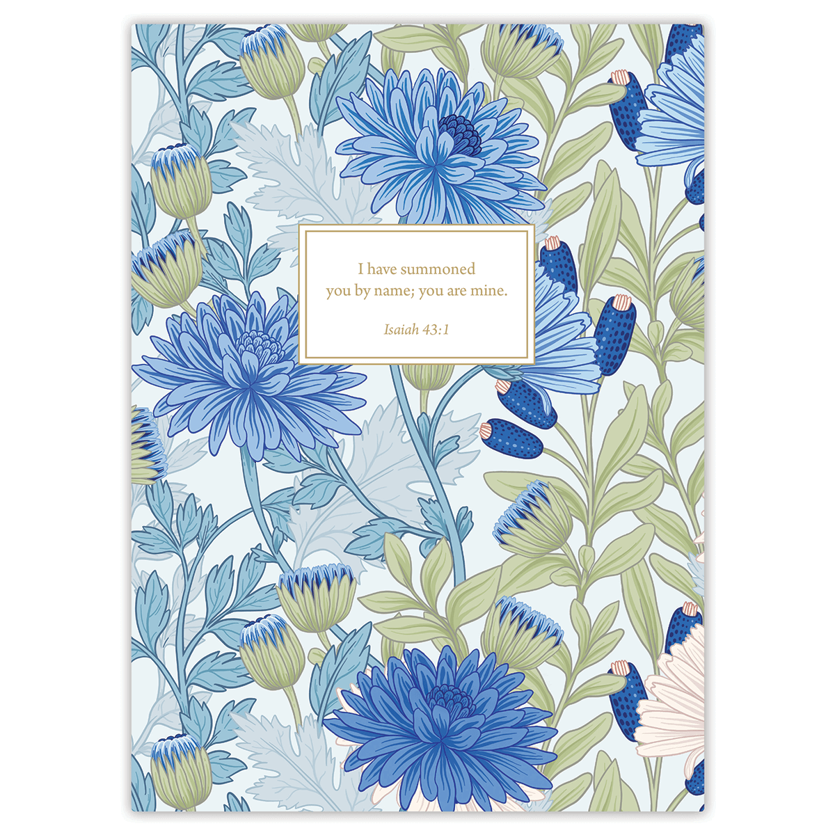 Custom blue floral planner with personalized name on soft flexible cover for lightweight daily planning