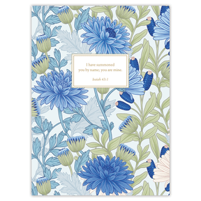 Custom blue floral planner with personalized name on soft flexible cover for lightweight daily planning