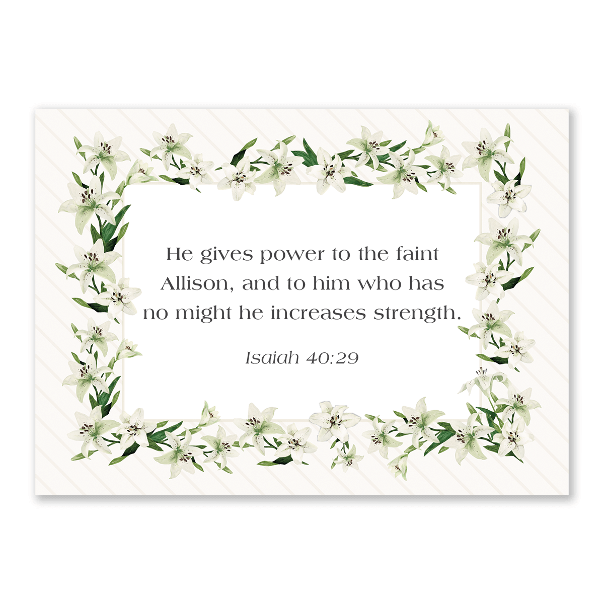 Personalized Bible verse cards Easter lily design custom scripture cards for women Christian gift for encouragement and daily prayer
