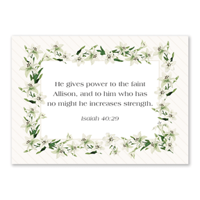 Personalized Bible verse cards Easter lily design custom scripture cards for women Christian gift for encouragement and daily prayer