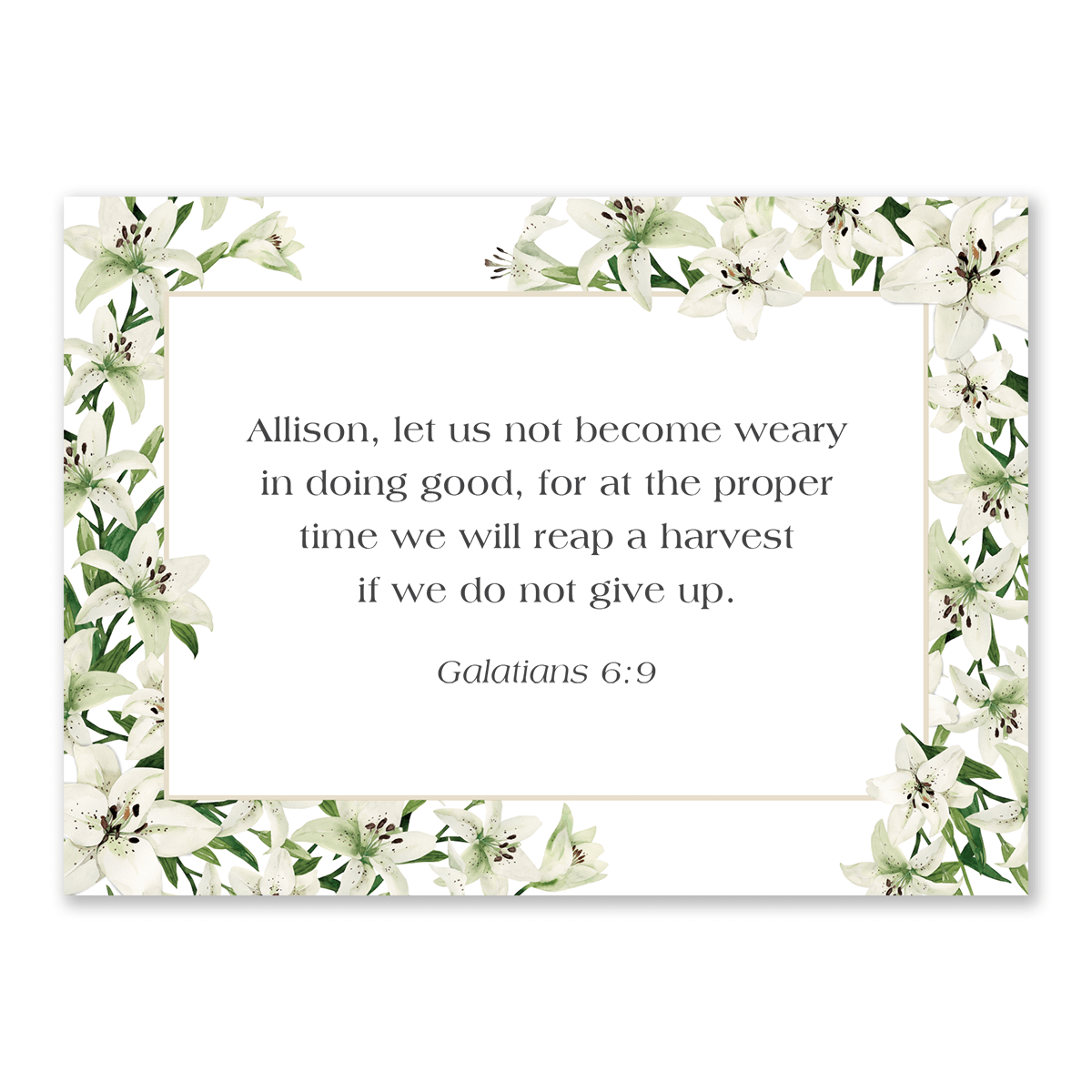 Personalized scripture cards Easter lily design custom Bible verse cards for women Christian encouragement gift for daily inspiration