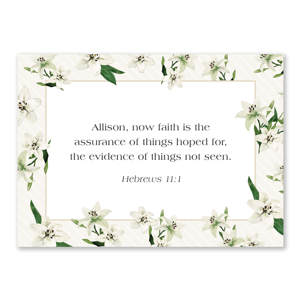 personalized Bible verse cards Easter lily design for women to use during daily prayer encouragement and quiet time reflection