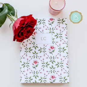 Hardcover Roses personalized scripture journal by Lydia Carraway, elegant rose-inspired Christian journal with carefully selected Bible verses for meaningful daily use