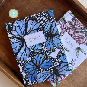 Custom planner with Monarch design by Theresa Mangum and personalized name on flexible soft cover