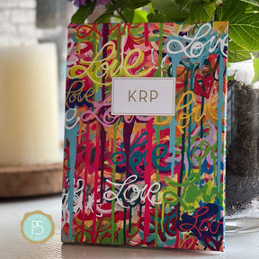 Personalized Can’t Stop All Your Lovin’ planner with durable hardcover and custom name on bold design