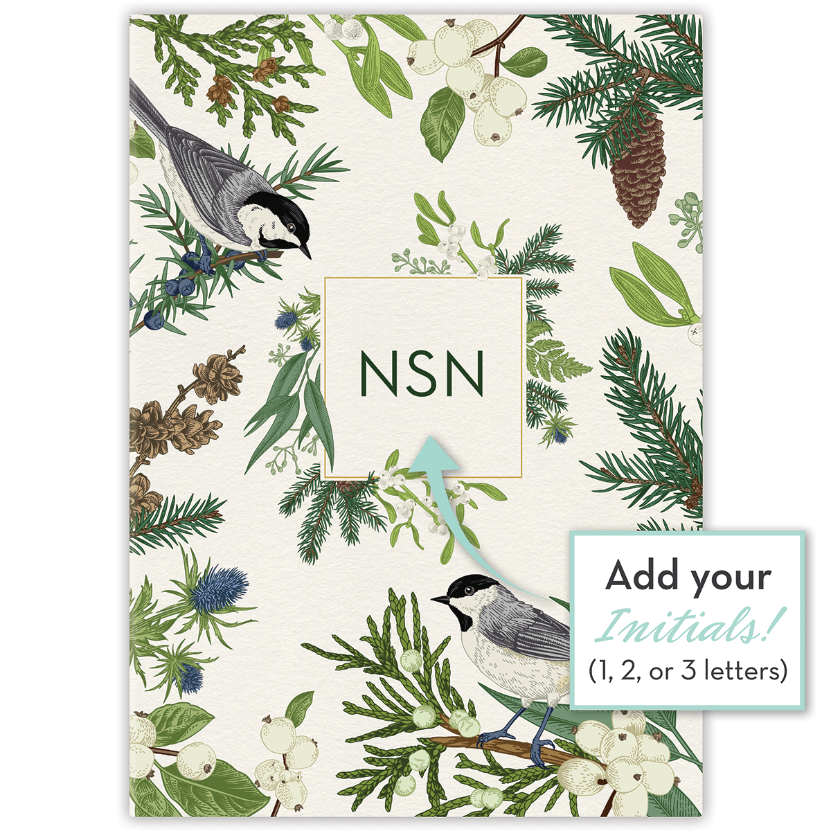 personalized scripture journal with custom initials on cover winter forest mini Bible journal personalized Christian gift