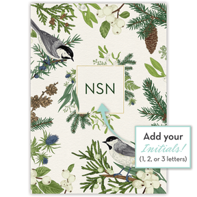 personalized scripture journal with custom initials on cover winter forest mini Bible journal personalized Christian gift
