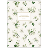 Personalized scripture mini journal Easter lily blooms design custom Bible verse journal Christian Easter gift for encouragement and prayer
